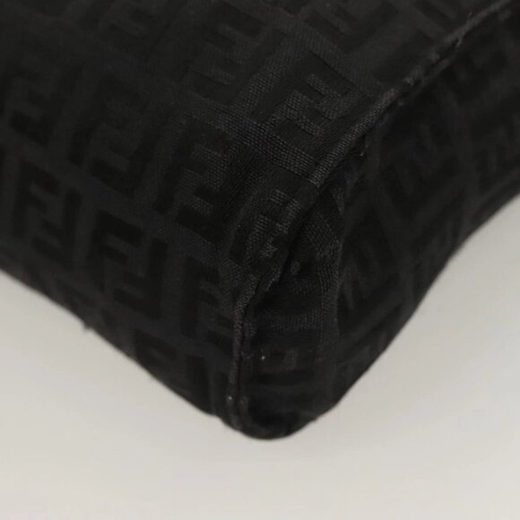 FENDI Zucchino Canvas Pouch Black Silver Auth - Picture 10 of 16